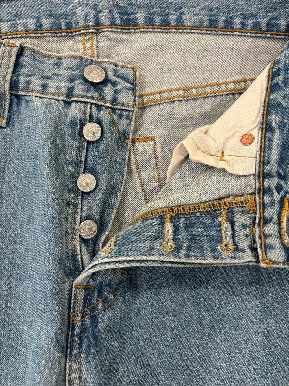 Levi’s 501 Original Button Fly Jeans W30 L34 Raw Hem